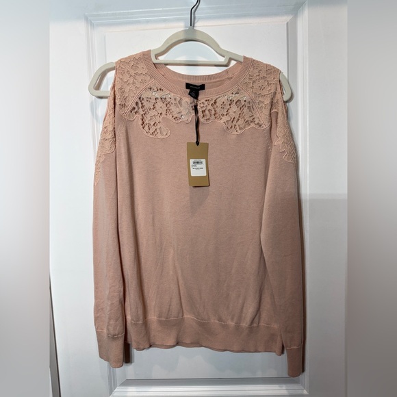 Women’s Halogen Lace Detail Cold Shoulder Sweater- Size XL - Picture 2 of 6